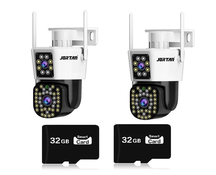 Set 2 Camere Supraveghere, Jortan 6MP Full HD 4K, Detectare Umana si Faciala, 2 Carduri 32GB incluse PromotiiZilnice Imagine principală a produsului