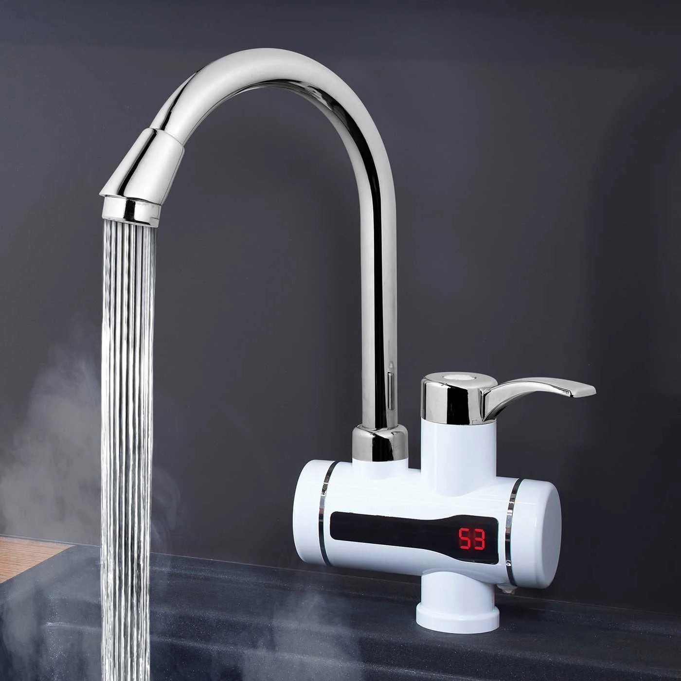 Robinet pentru apa calda 3000W, Electric, Instant cu afisare LCD - PromotiiZilnice Imagine principală a produsului