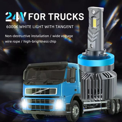 Set 2 Becuri H1, H7, H11, LED, 45W, 6000K, 8000 Lumeni, 24V Camion - PromotiiZilnice