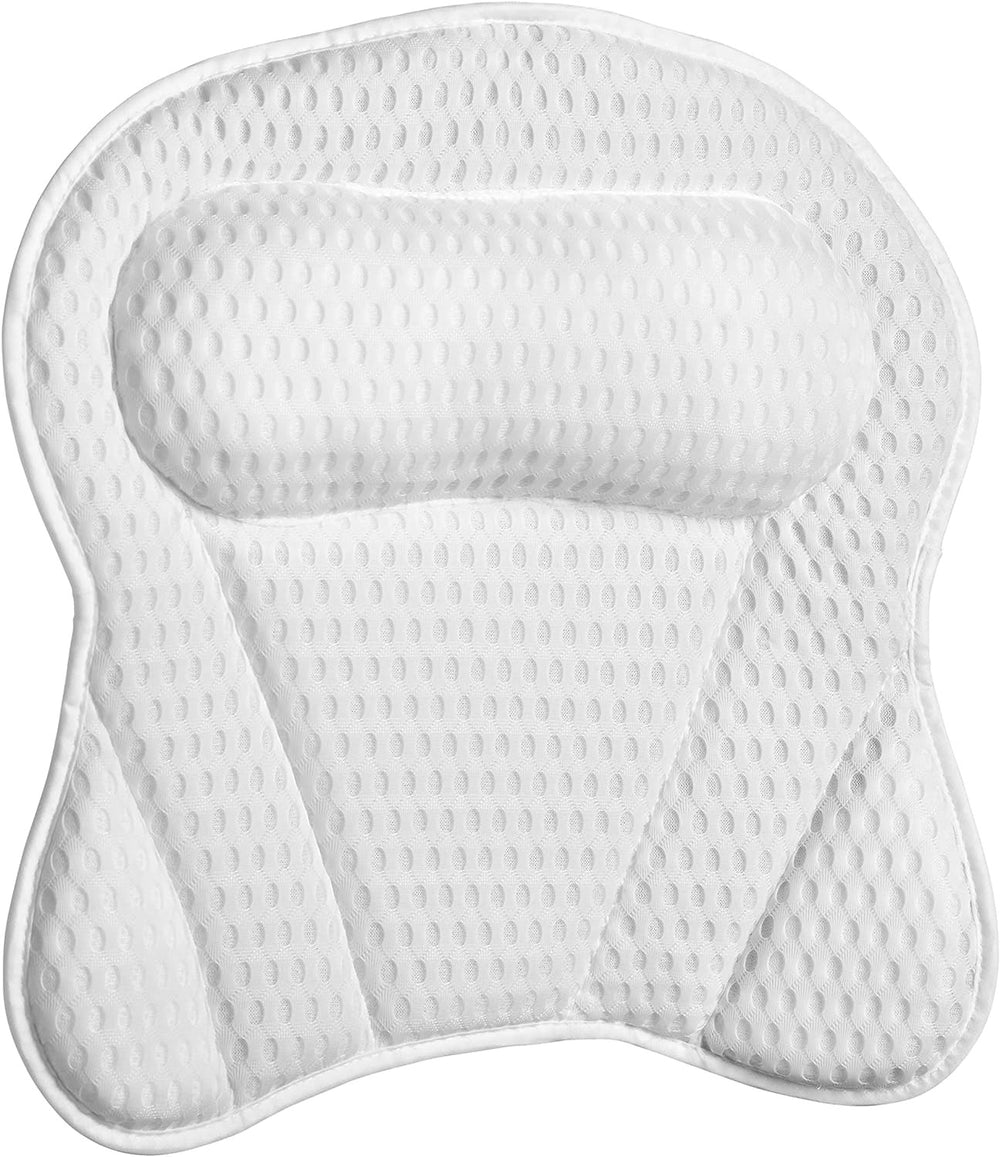 Perna pentru cada cu suport ergonomic pentru cap, material textil moale, alb - PromotiiZilnice