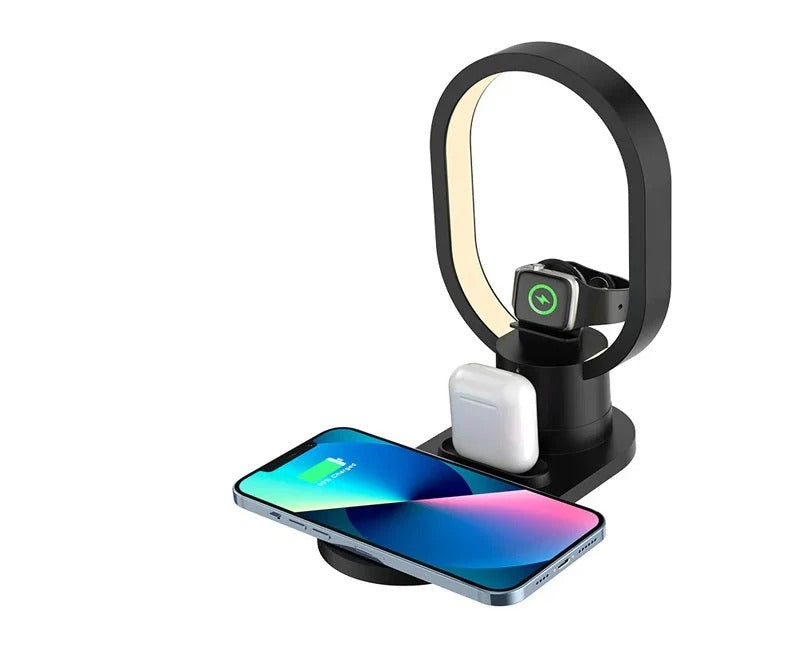 Incarcator Wireless 4 in 1, Incarcare Rapida cu Iluminare Led - PromotiiZilnice