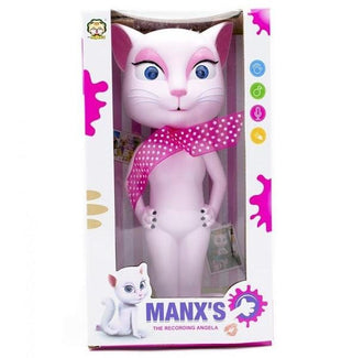 Talking Angela - Pisica vorbitoare interactiva roz pentru copii