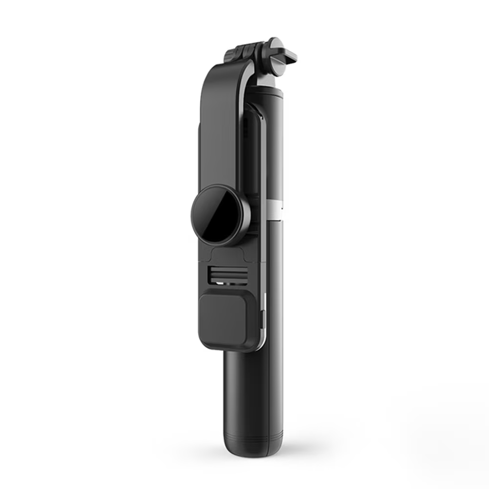 Trepied selfie stick Bluetooth cu lumină LED, extensibil 105 cm, Negru - PromotiiZilnice Imagine principală a produsului