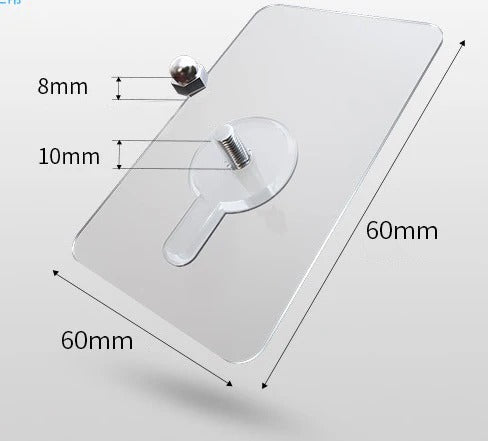 Set 20 Carlige Autoadezive, Rezistente 5 kg, Agatatori Transparente pentru Perete, 6x6 cm - PromotiiZilnice