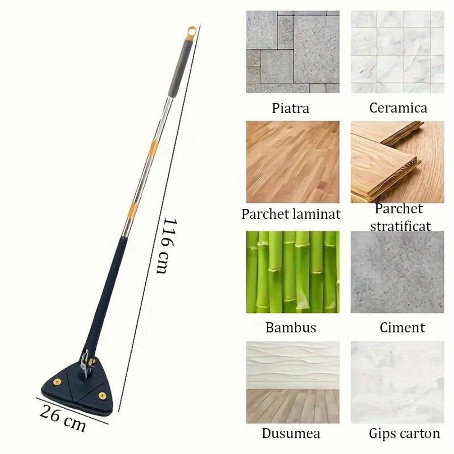 SET 2x Mop multifunctional, mop triunghiular, mop telescopic, mop 360 gr PromotiiZilnice