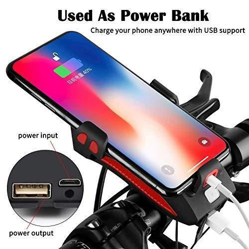 Lanterna bicicleta multifunctionala cu suport telefon si baterie de incarcare - PromotiiZilnice