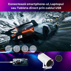 Videoproiector portabil smart cu Android 11, 2 controllere și jocuri incluse, Wi-Fi 6, suport 4K PromotiiZilnice