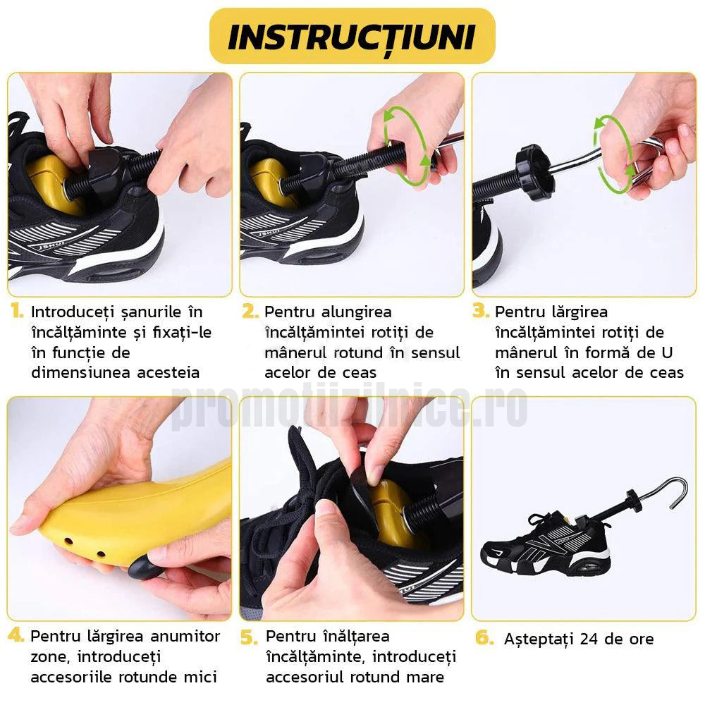 Set 2 Sanuri/Calapoade Reglabile pentru Pantofi, Largire si Alungire PromotiiZilnice