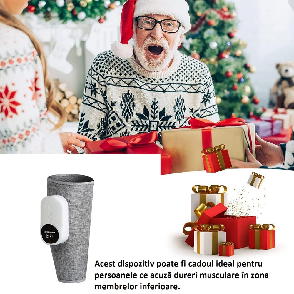 Aparat de masaj pentru picioare, incalzitor cu presiune a aerului, 3 moduri, Gri PromotiiZilnice