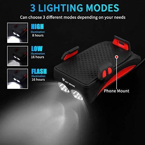 Lanterna bicicleta multifunctionala cu suport telefon si baterie de incarcare - PromotiiZilnice