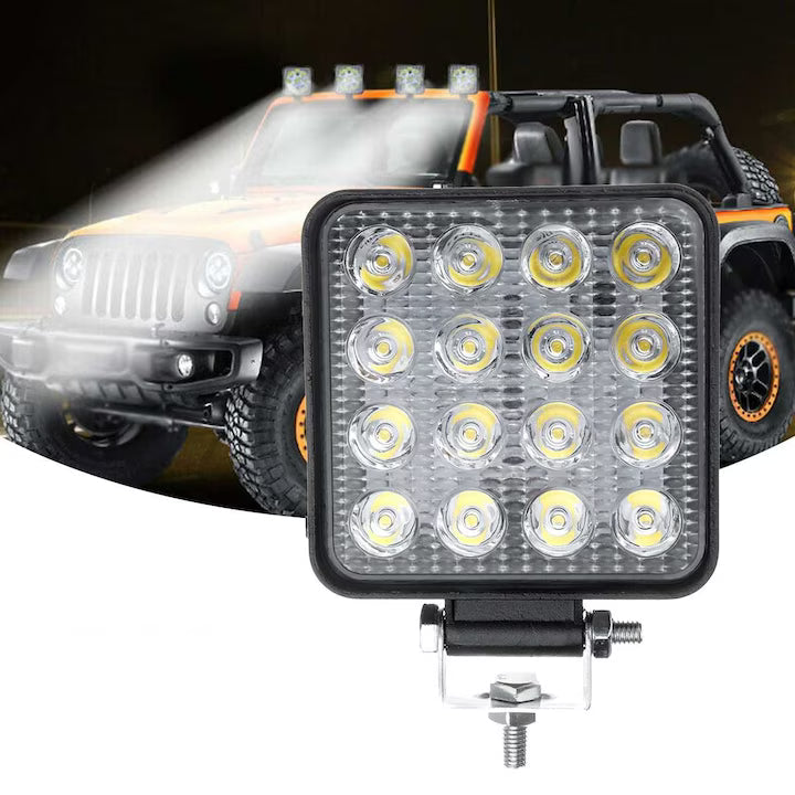 Set 8 proiectoare 16 LED 48W auto OFF-ROAD, IP 67 - PromotiiZilnice