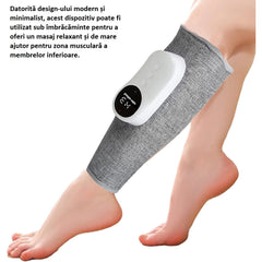 Aparat de masaj pentru picioare, incalzitor cu presiune a aerului, 3 moduri, Gri PromotiiZilnice