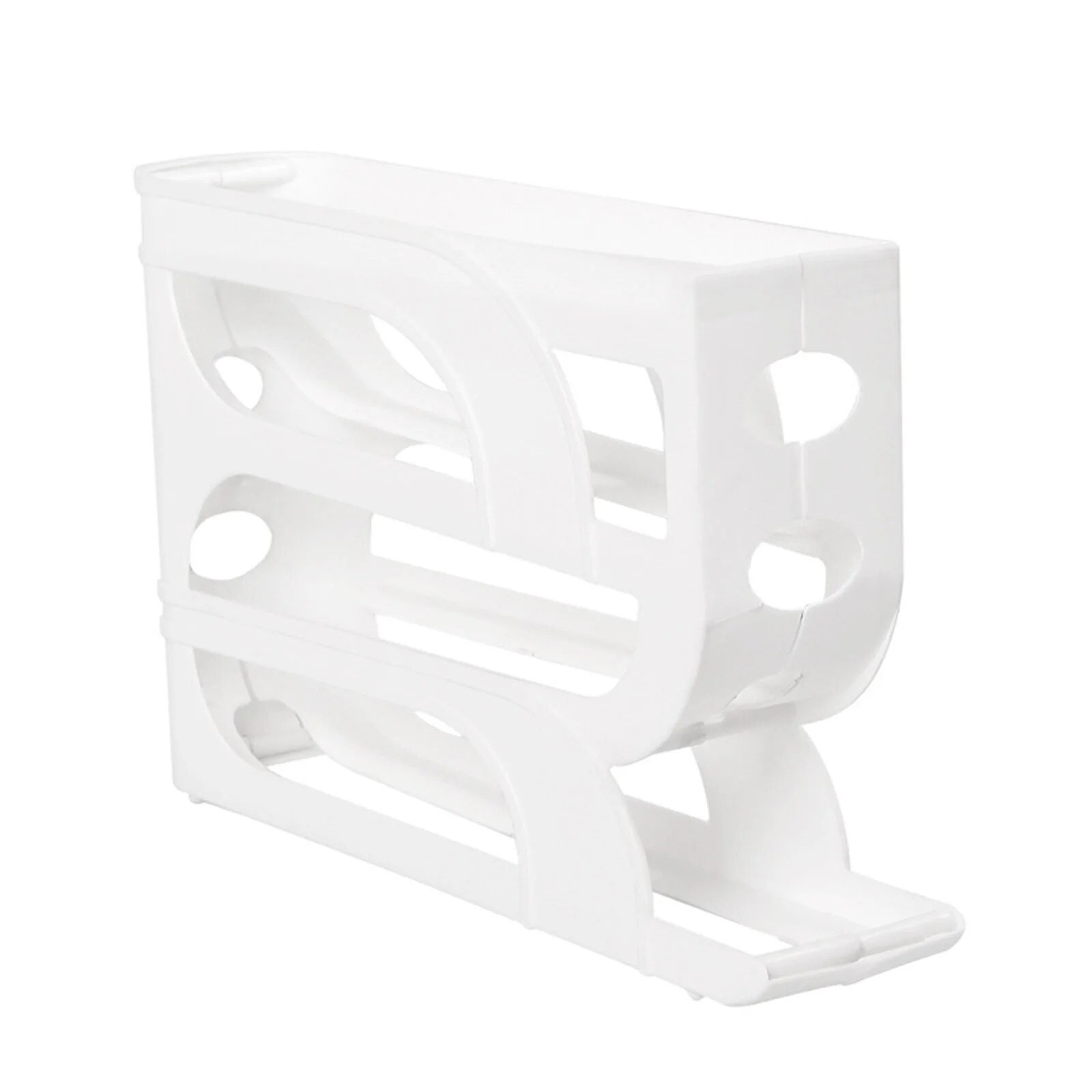 Suport oua pentru frigider, 4 niveluri, capacitate 30 oua, 32 x 7 x 20 cm, alb - PromotiiZilnice