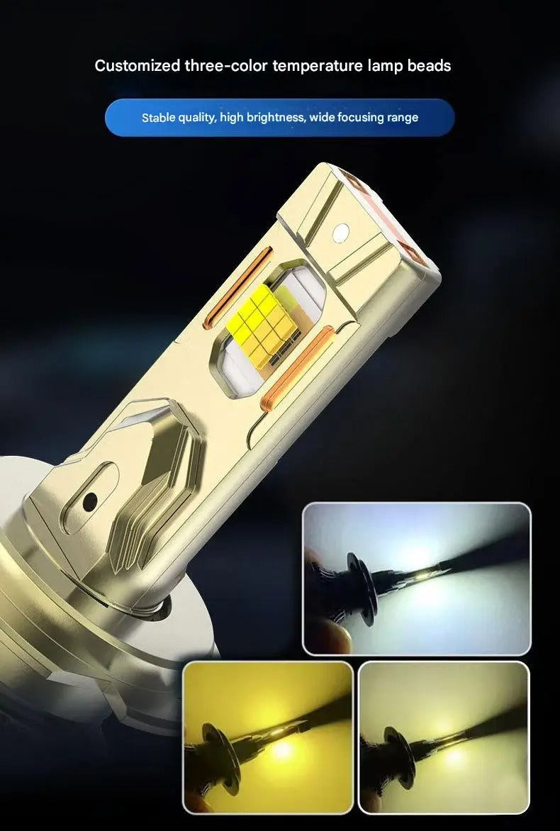 Bec LED Auto H7 210W, Aplicatie Smart, 98600LM, 3 Moduri de Culoare, Rezistent la Apă - PromotiiZilnice