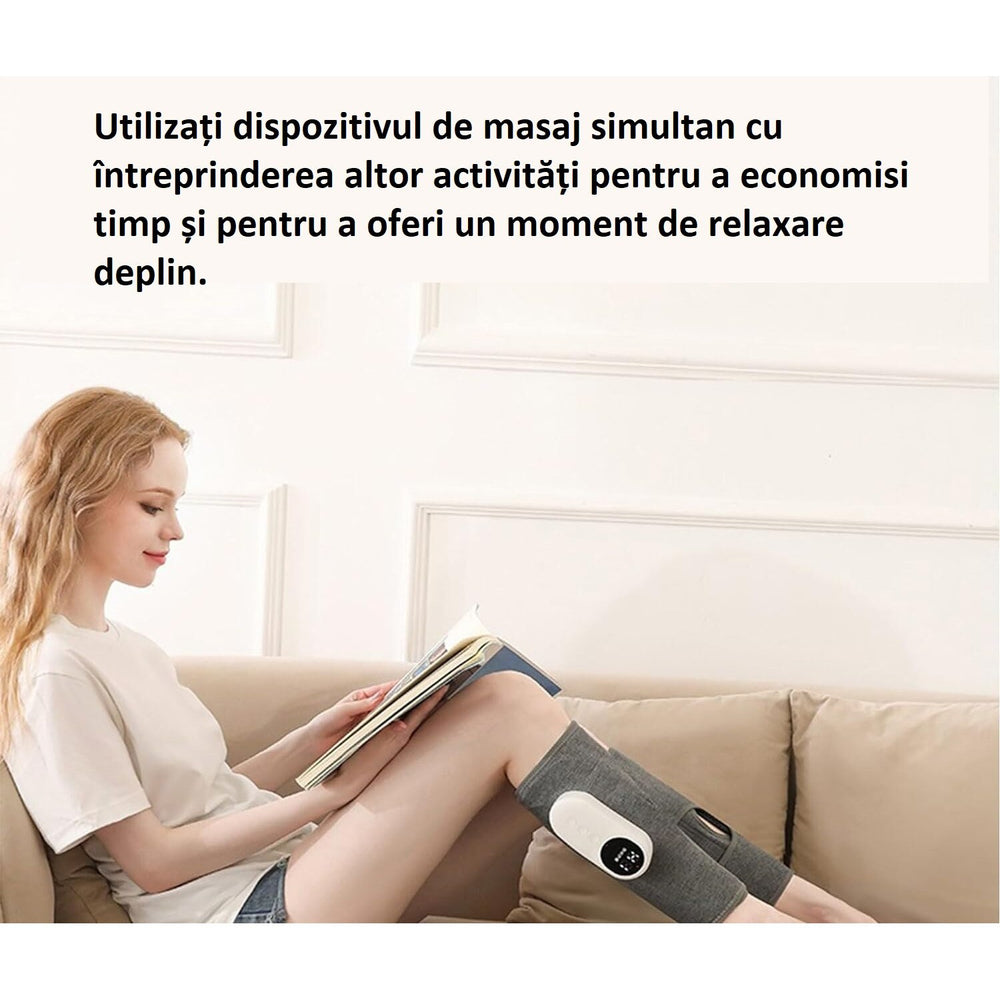 Aparat de masaj pentru picioare, incalzitor cu presiune a aerului, 3 moduri, Gri PromotiiZilnice