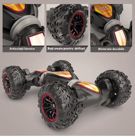 Masina RC pentru Cascadorii, Tractiune Integrala 4WD, Negru/Portocaliu - PromotiiZilnice