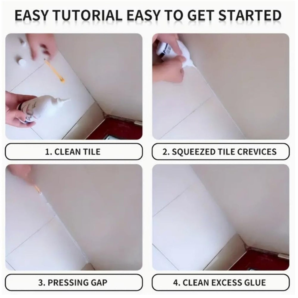 Set 2 x Umplutura Impermeabila pentru Rosturi de Gresie si Faianta, Etansare Rapida si Durabila, Alb, 150 ml/sticla - PromotiiZilnice