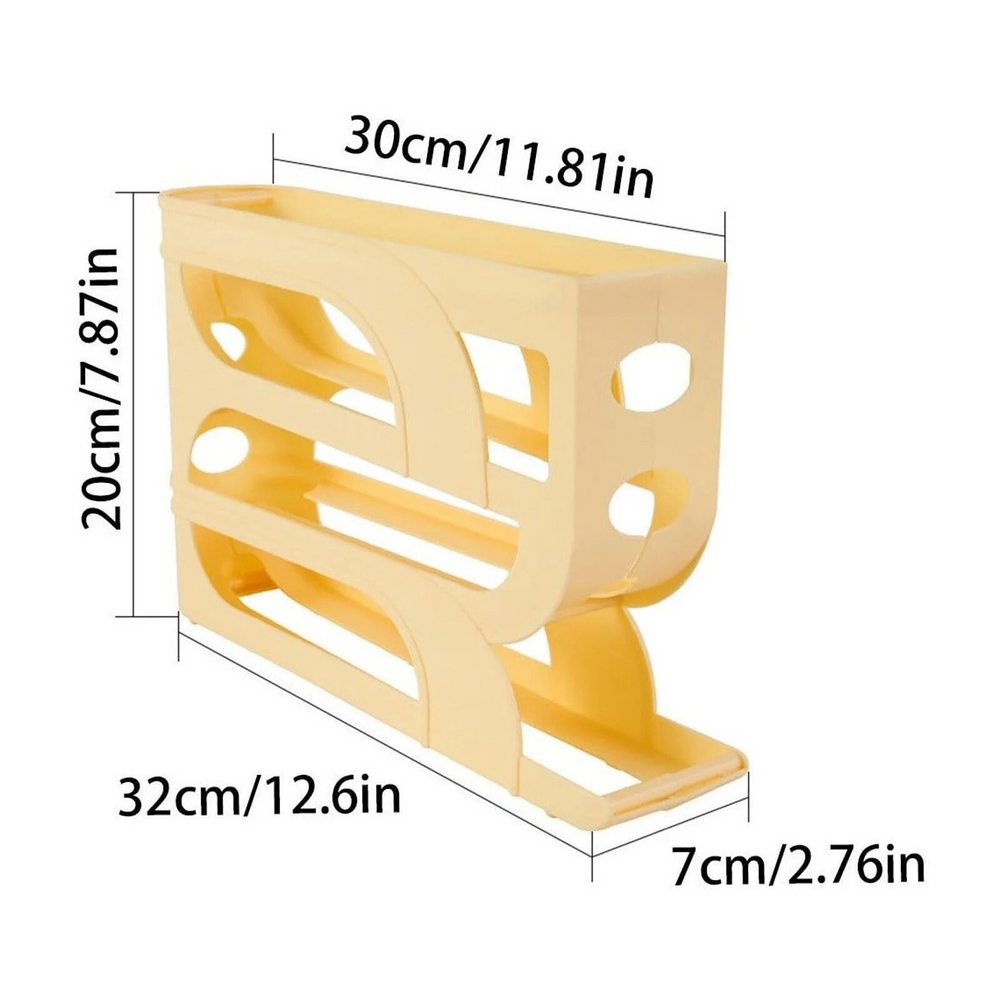Suport oua pentru frigider, 4 niveluri, capacitate 30 oua, 32 x 7 x 20 cm, alb - PromotiiZilnice