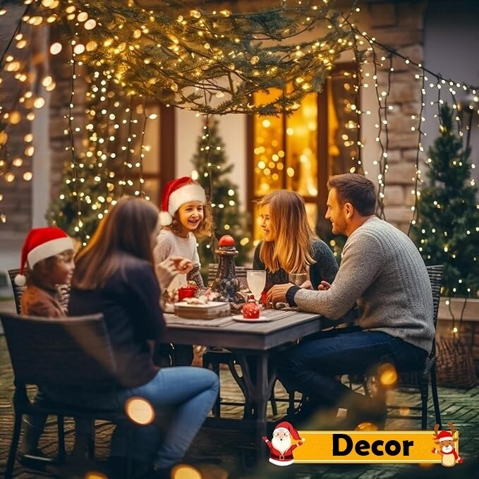 Instalatie De Craciun, 100 m, 480 LED -uri, Jocuri de Lumini, Pentru Exterior/Interior - PromotiiZilnice