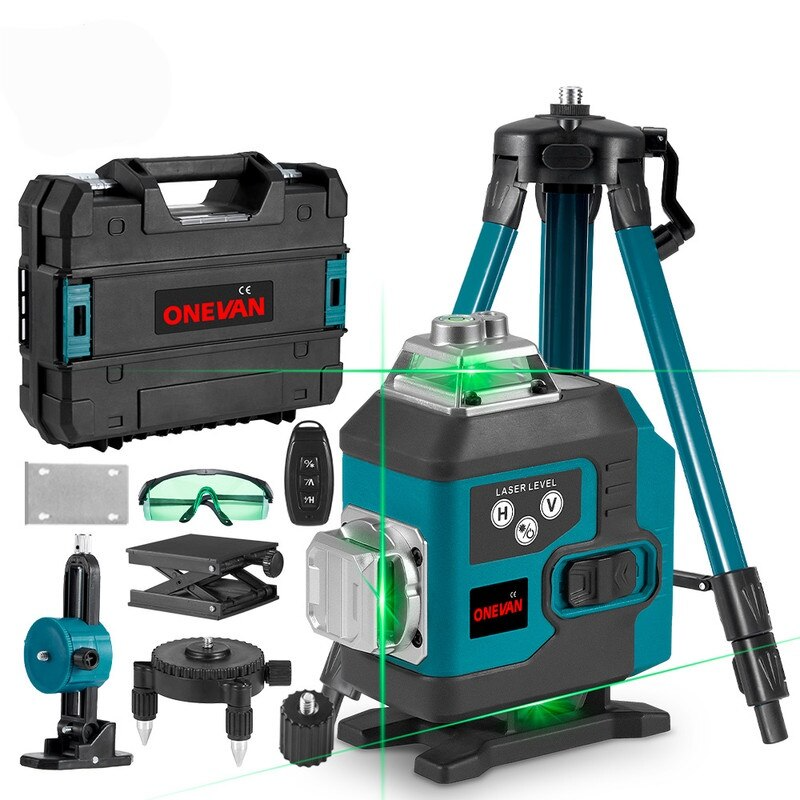 Nivela laser 4D, 16 linii, cu telecomanda, cu 1 baterie, albastru/negru - PromotiiZilnice Imagine principală a produsului