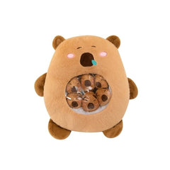 Capibara de Plus cu 6 Pui, Maro, 50 cm,Set Jucării Pufoase - PromotiiZilnice