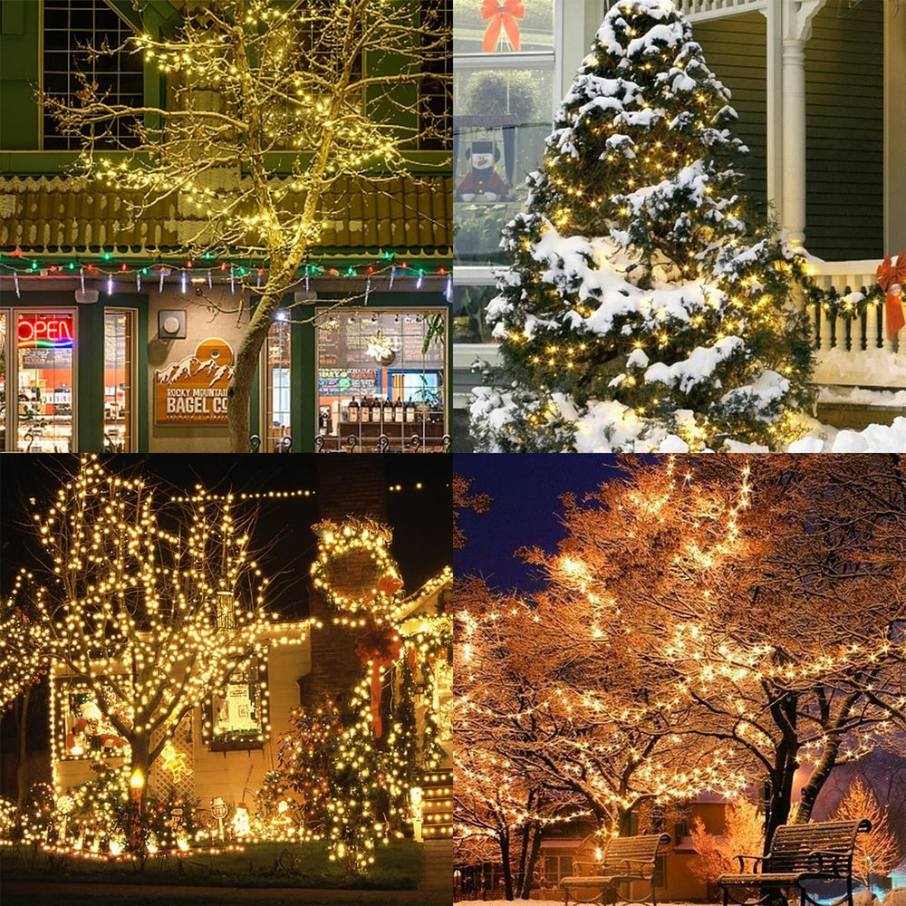 Instalatie De Craciun, 100 m, 480 LED -uri, Jocuri de Lumini, Pentru Exterior/Interior - PromotiiZilnice