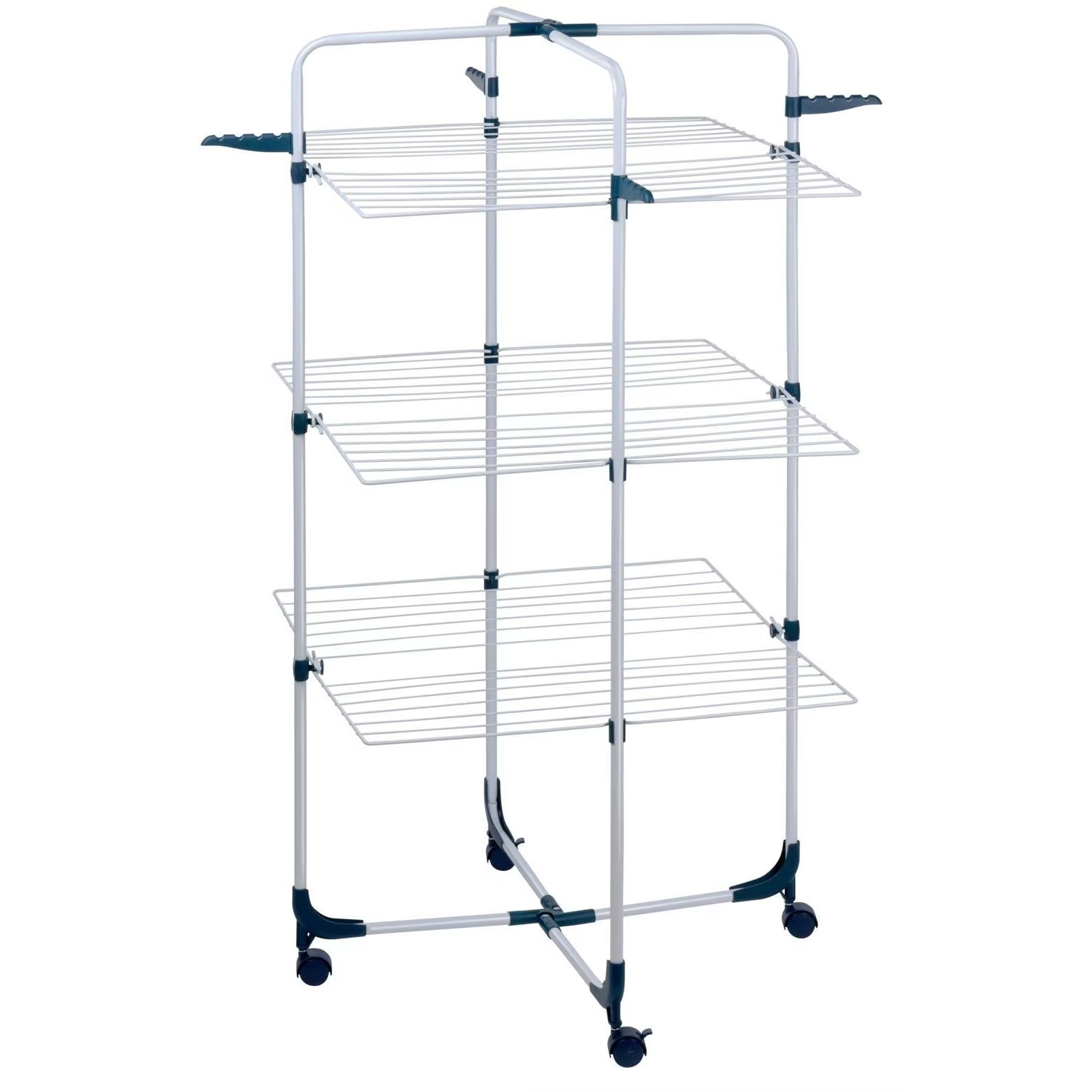 Uscator rufe 3 nivele, pliabil, suport umerase, capacitate 30 kg, Inox - PromotiiZilnice