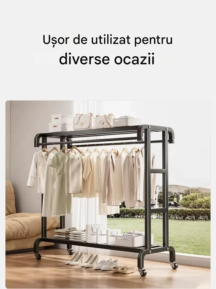 Raft metalic dublu pentru haine și pantofi, stabil, montaj rapid - PromotiiZilnice