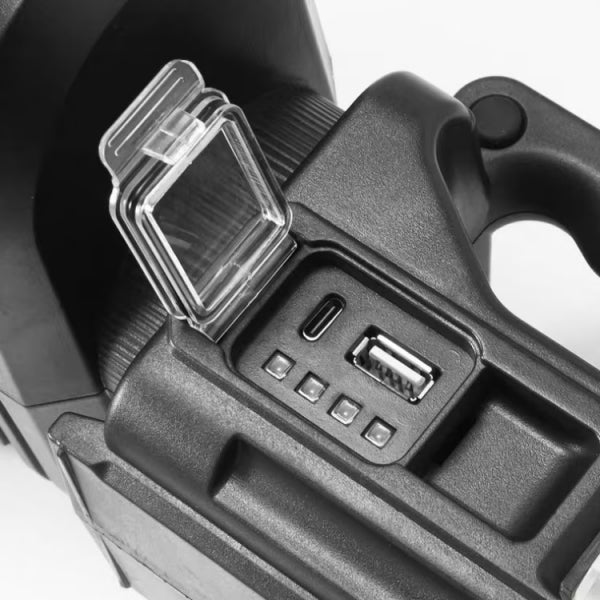 Lanterna proiector led, multifunctionala, reincarcabila, cu power bank, Q-LED5123, culoare negru PromotiiZilnice