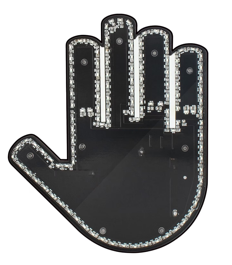 1+1 CADOU Semn LED Auto cu Telecomanda, Design Mana, 4 Moduri, Efect Vizual Stralucitor, Negru/Galben PromotiiZilnice