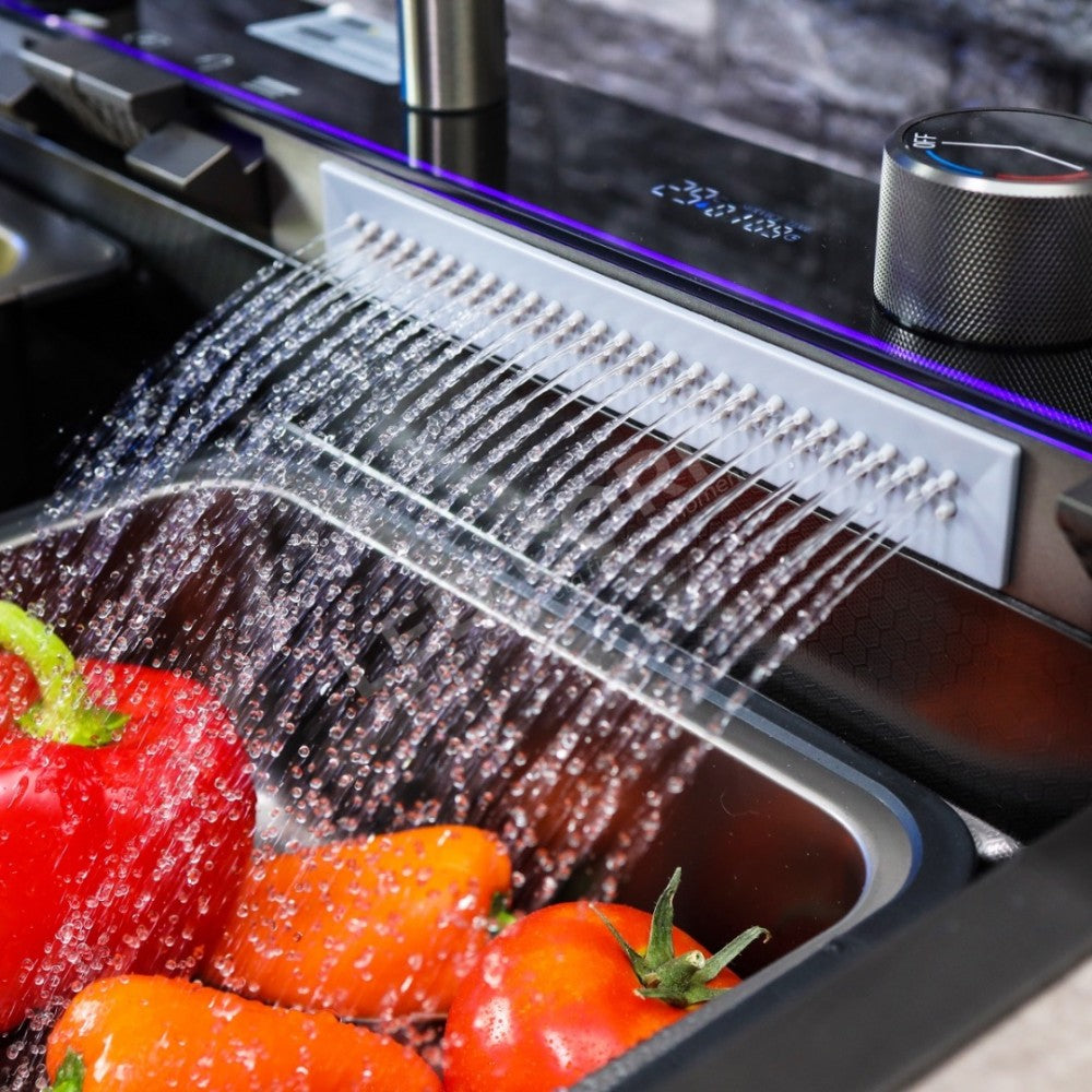 Chiuveta Bucătărie Multifuncțională cu LED – Inox Premium, Gri Închis, 75x45 cm – Puterea Tehnologiei și Designului în Bucătăria Ta PromotiiZilnice