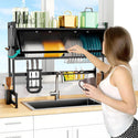Scurgator, Raft vase, 85 cm lungime, otel Premium inoxidabil, anticoroziune, design versatil, uscare/depozitare, negru - PromotiiZilnice