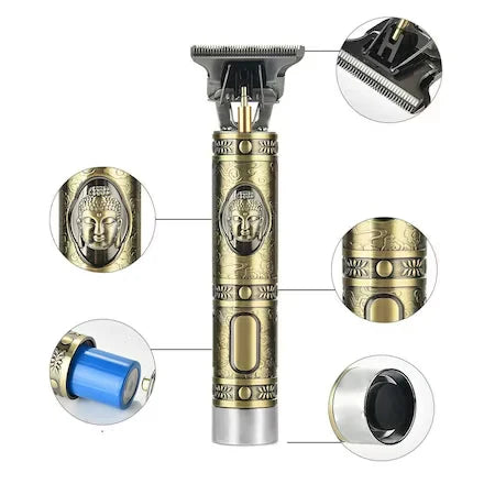 1+1 CADOU Aparat de tuns si conturat, forma T, distanta de taiere de 0mm, acumulator incorporat, auriu PromotiiZilnice