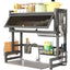 Scurgator, Raft vase, 85 cm lungime, otel Premium inoxidabil, anticoroziune, design versatil, uscare/depozitare, negru PromotiiZilnice