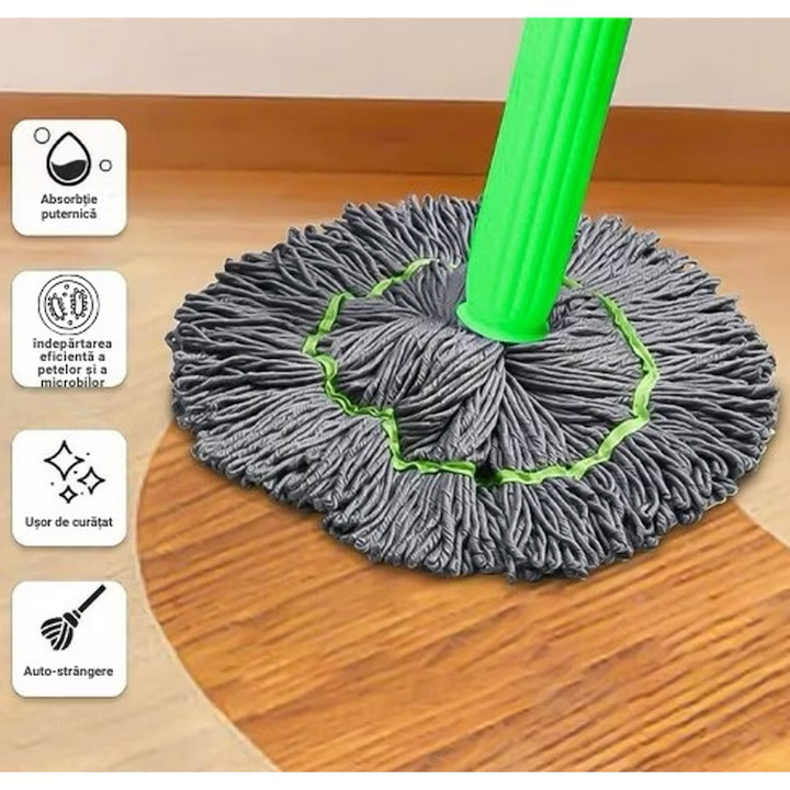 Mop Modern, Stoarcere Rapida, Super absorbant, Curatenie Eficienta, Fara Efort, Design Ergonomic - PromotiiZilnice