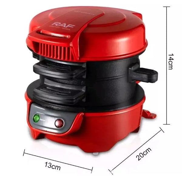 Aparat de facut burgeri sau sandwich-uri RAF 600W, Rosu - PromotiiZilnice