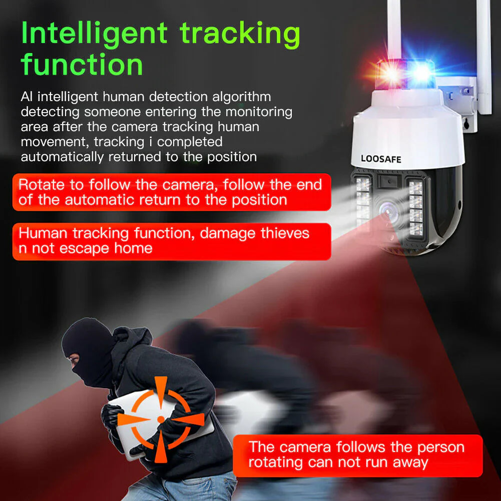 Cameră de Supraveghere WiFi 1080p V380 Pro, Sirenă și Viziune Color Nocturnă, Rotire 360° PromotiiZilnice