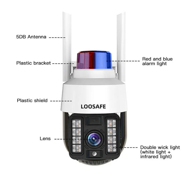 Camera supraveghere WIFI 1080p, cu sirena, vedere color noaptea, Rotire 360, V380 pro - PromotiiZilnice