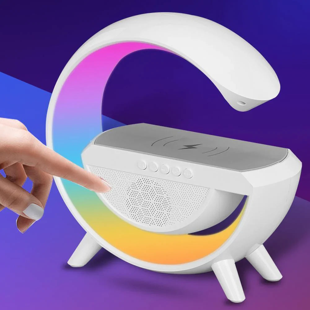 Statie incarcare wireless 3 in 1 cu lampa RGB si boxa bluetooth PromotiiZilnice