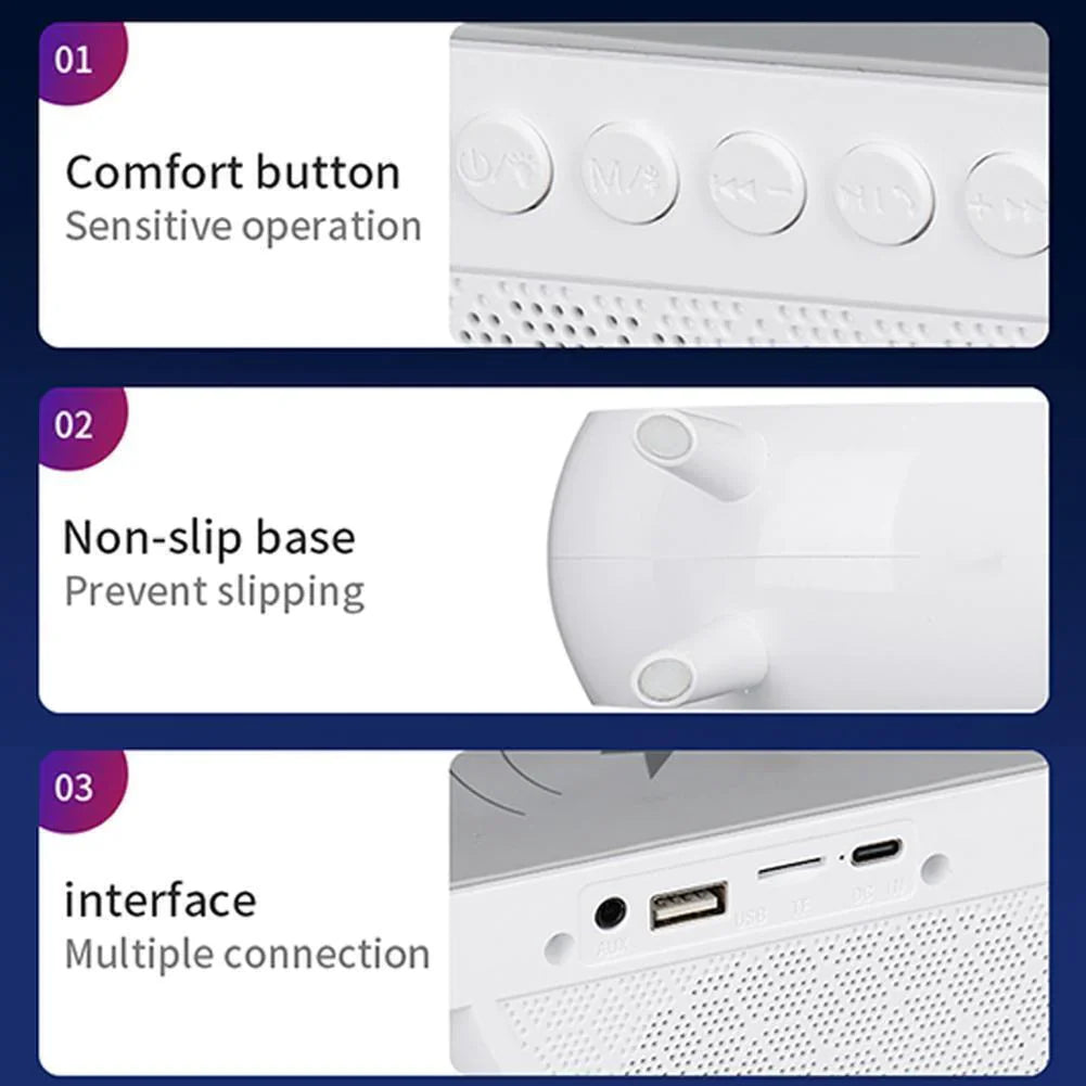 Statie incarcare wireless 3 in 1 cu lampa RGB si boxa bluetooth PromotiiZilnice