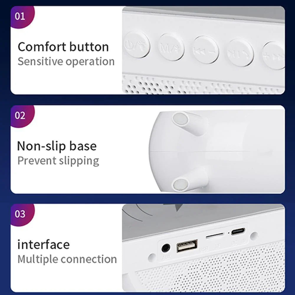 Statie incarcare wireless 3 in 1 cu lampa RGB si boxa bluetooth PromotiiZilnice