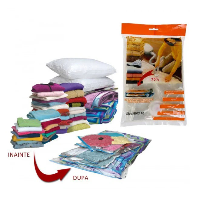 Saci de vidat haine, set de 4 bucati, pentru depozitare sigura 70 x 100 - PromotiiZilnice