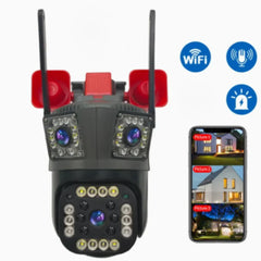 Cameră Inteligentă Tripla 4K – Supraveghere WIFI/4G cu Alarmă și Urmărire Mișcare PromotiiZilnice