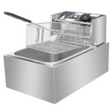 Friteuza Electrica Profesionala 6L, Inox, 2500W – Termostat Reglabil, Capac Antistropire, Usor de Curatat - PromotiiZilnice