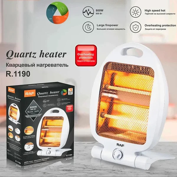 Aeroterma Electrica Quartz Heater, Putere 800W, 2 Trepte de Incalzire, 38x25x9cm PromotiiZilnice