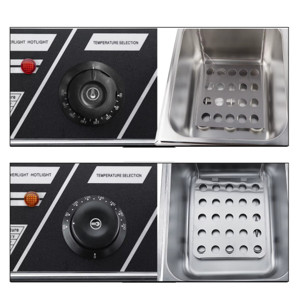 Friteuza Electrica Profesionala 6L, Inox, 2500W – Termostat Reglabil, Capac Antistropire, Usor de Curatat - PromotiiZilnice