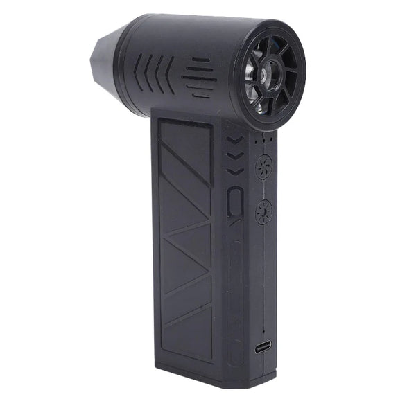 Suflanta aer portabila, indicator baterie, turbo fan, 130000 RPM, 4 trepte de putere, baterie 5000 mAh, negru cu 2 acumulatori PromotiiZilnice