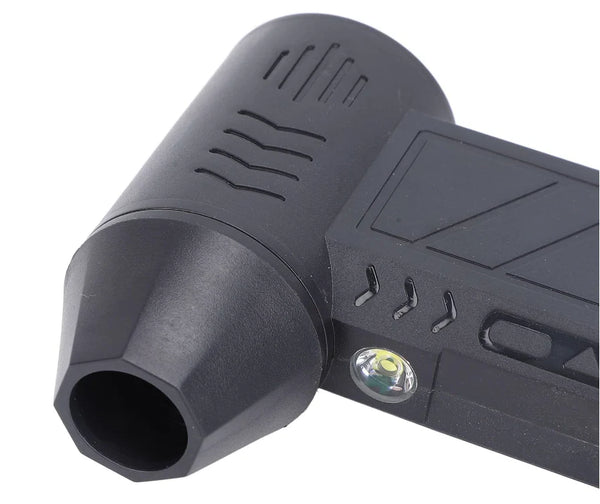 Suflanta aer portabila, indicator baterie, turbo fan, 130000 RPM, 4 trepte de putere, baterie 5000 mAh, negru cu 2 acumulatori PromotiiZilnice